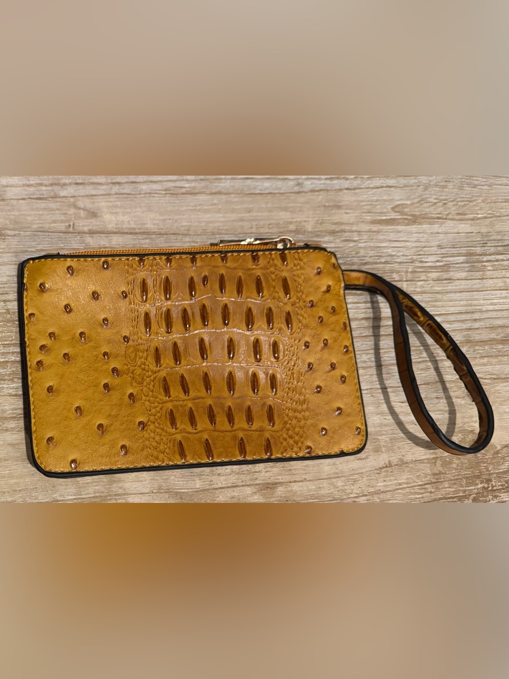Bundle of 2-Faux Leather Zip around wallet and Wristlet Pouch - Picture 9 of 13